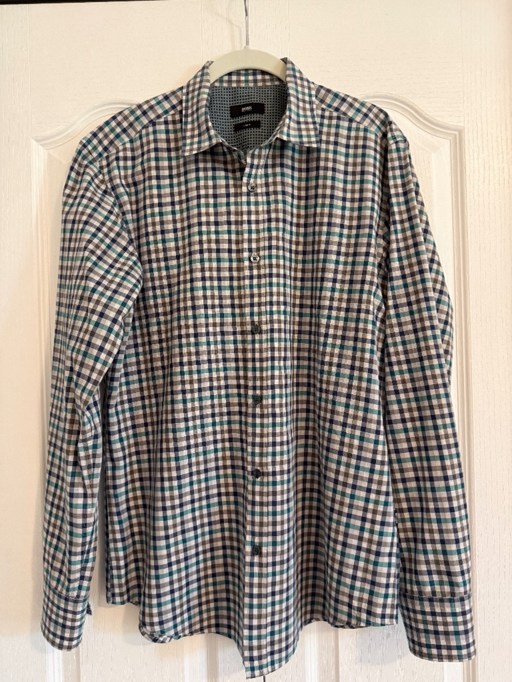 BOSS Hugo Boss Men's Slim Fit Check Shirt | Size L